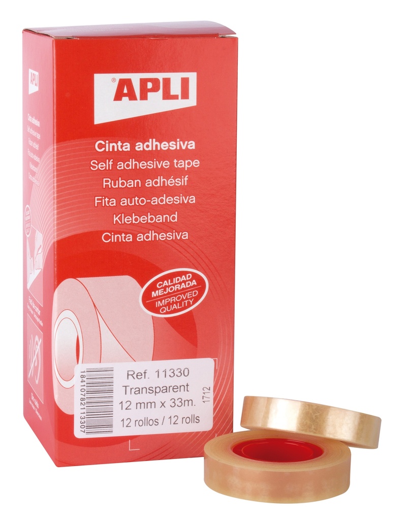 APLI Cinta adhesiva 11330 12 x 33 (Pack 12 uds)