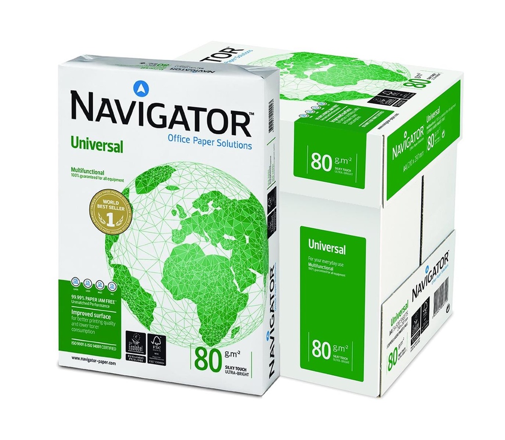 Papel A4 80gr NAVIGATOR (Caja 5x500 hojas)