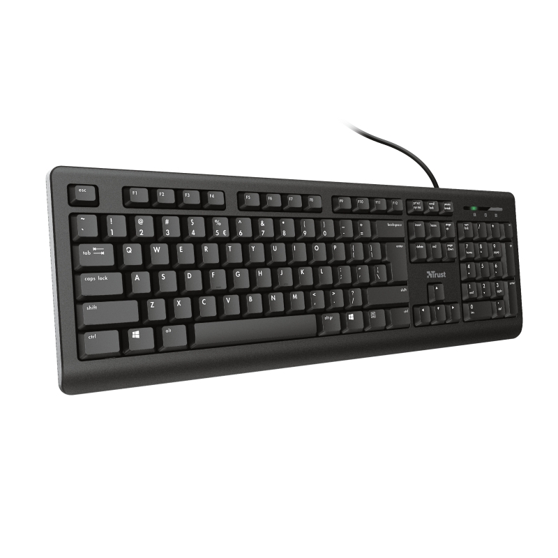 TRUS Teclado TK150 con cable Negro