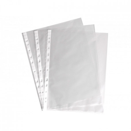 GRAFOPLAS Funda multitaladro piel de naranja (Caja 100 uds / tamaño folio) 