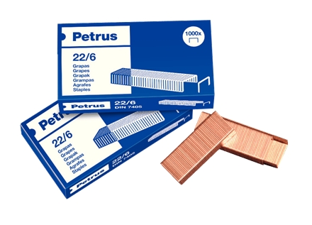 [PA-001-000001] PETRUS Grapas cobreadas 22/6 (caja 1000 uds)