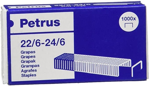[PA-001-000002] PETRUS Grapas galvanizadas 22/6 (caja 1000 uds)