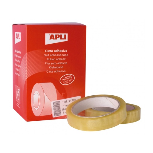 [PA-003-000002] APLI Cinta adhesiva 11266 19 x 66 (Pack 8 uds)