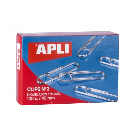 [PA-006-000002] APLI Clips nº3 (Caja 100 uds) 40mm 