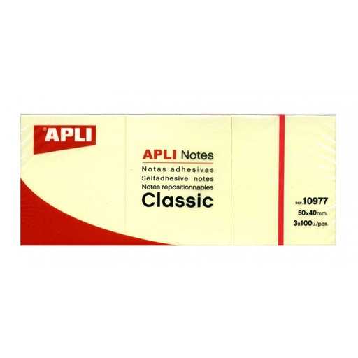 [PA-014-000004] Notas adhesivas APLI 40x50 100 uds (12 uds) amarillo 