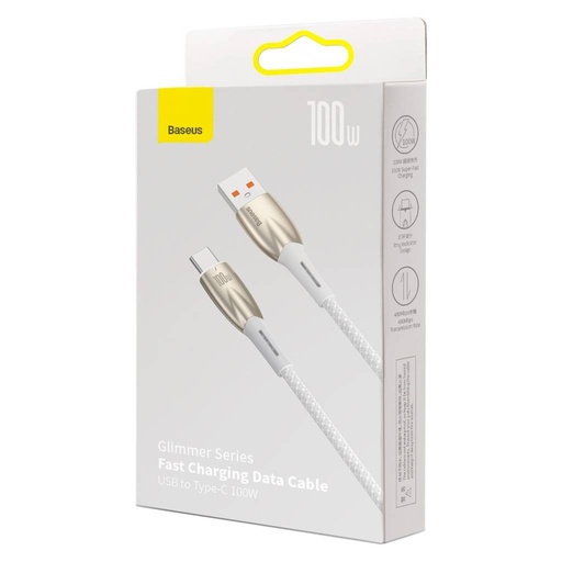 [IN-009-000004] BASEUS Cable USB(A) - USB(C) 1mt 100W (Blanco)