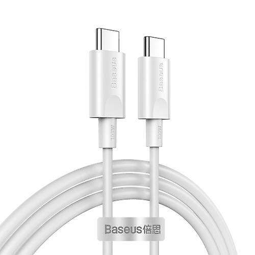 [IN-009-000008] BASEUS Cable USB (C) - USB(C)  2mts 100w (Blanco)